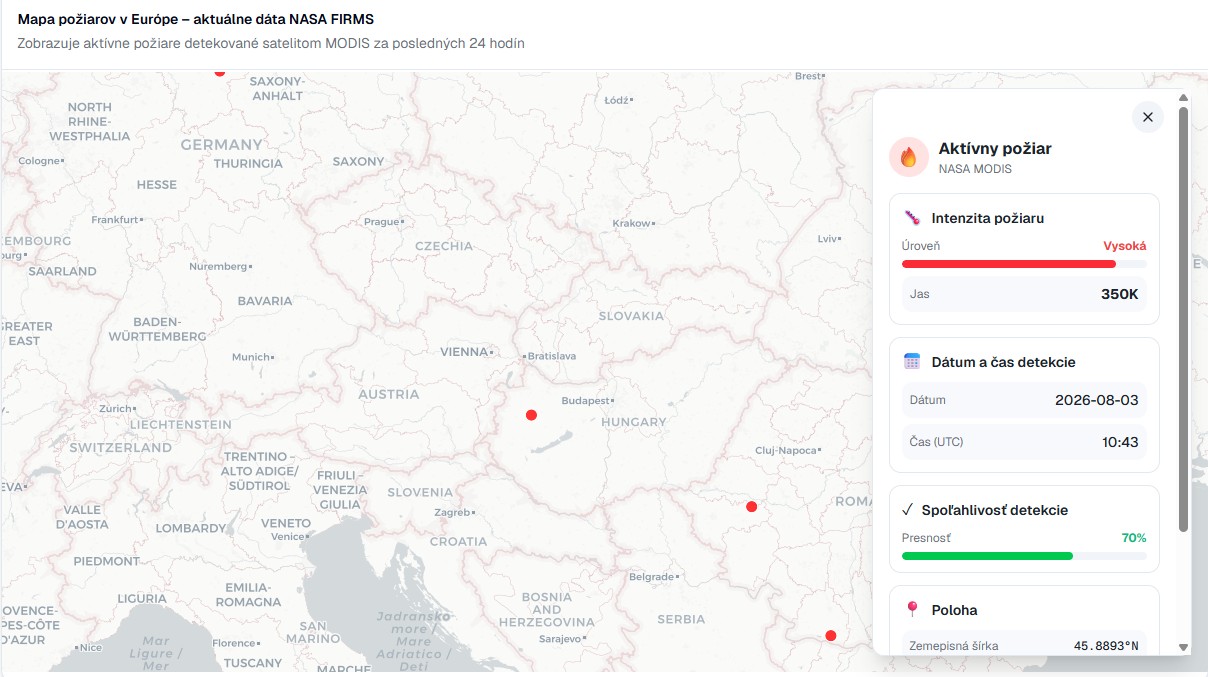 Mapa požiarov